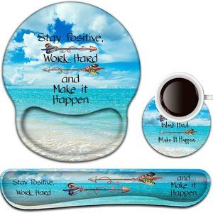 Keyboard Wrist Rest Support Arrow Set -Stay Positive Work Hard Make it happen